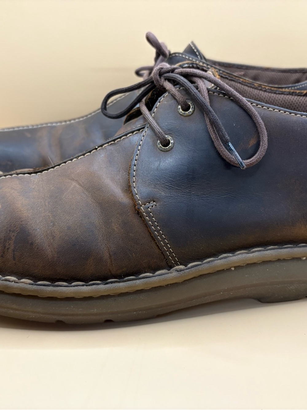 Skechers Comfort Construction Mens Chukka Brown Leather Lace Boots Size 13